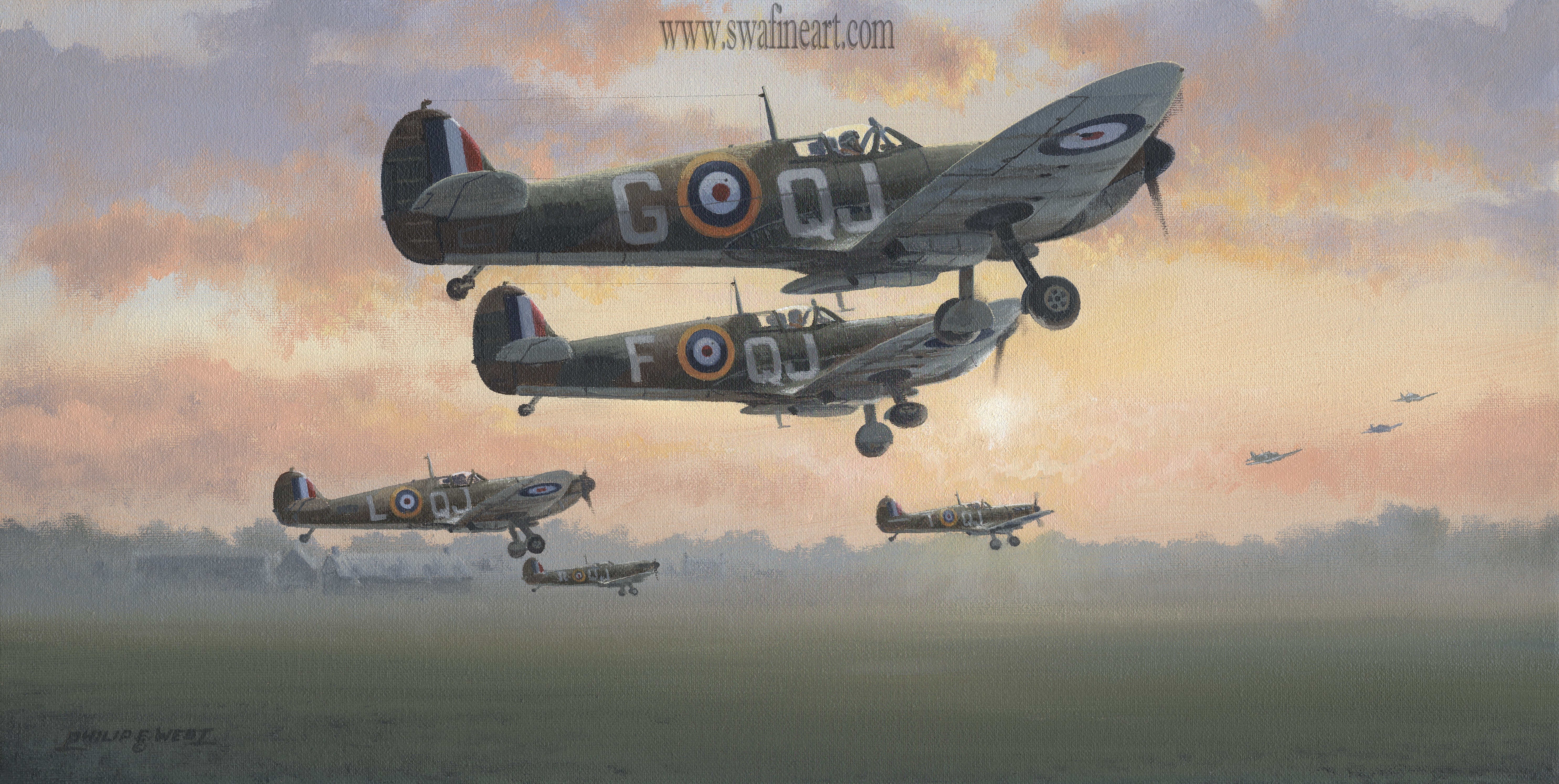 First Light - Spitfire By Philip West limited edition print