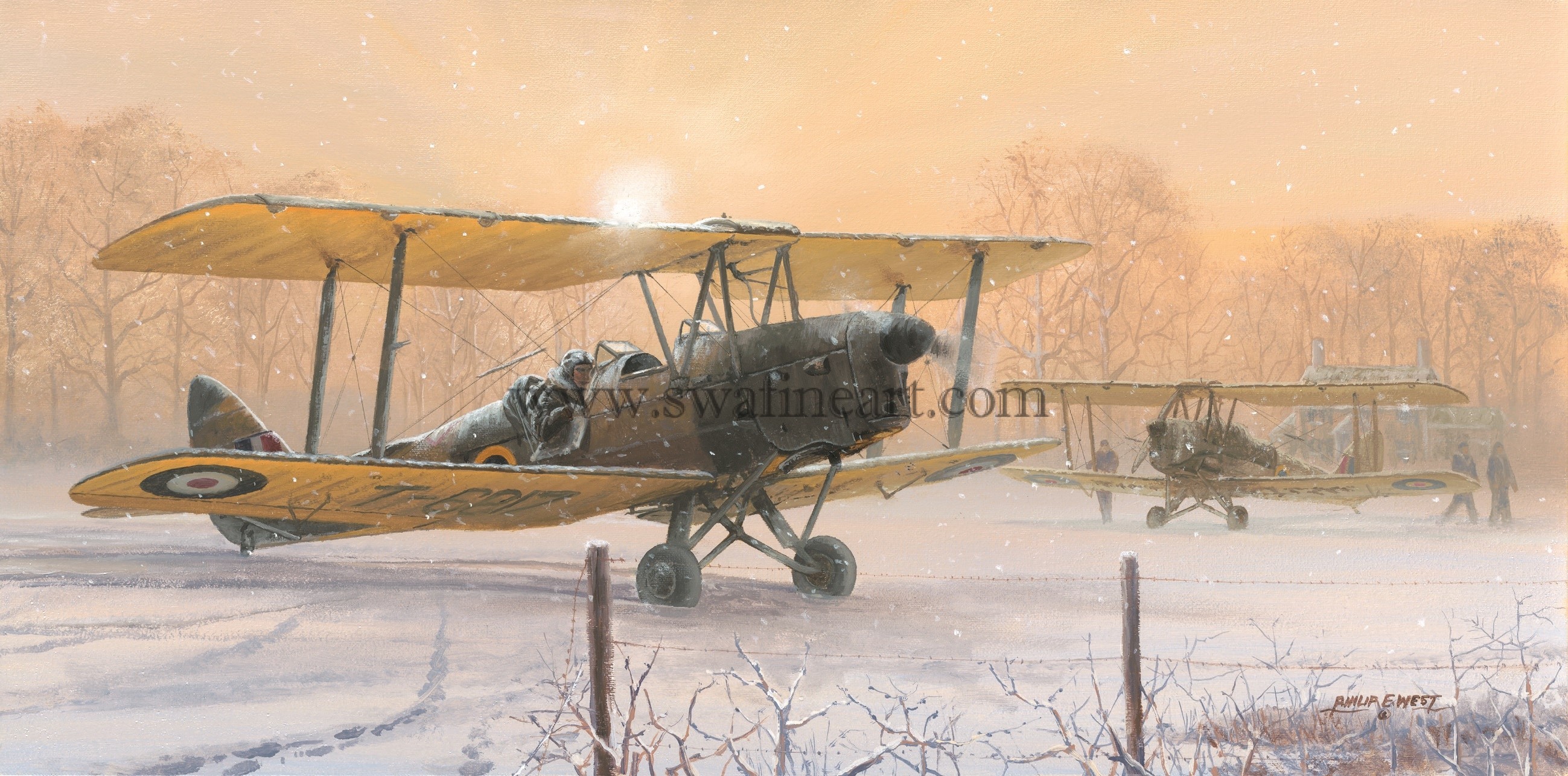 Tiger Moth Those Were the Days Christmas card by philip west